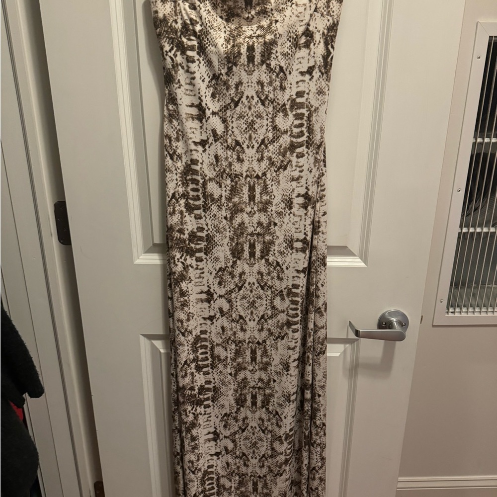 Cache - Brown and Cream Dress - Size Small